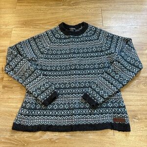 Sherpa Adventure Gear Blue Sweater Women's Sz XL Wool Alpaca Crew Neck Pullover